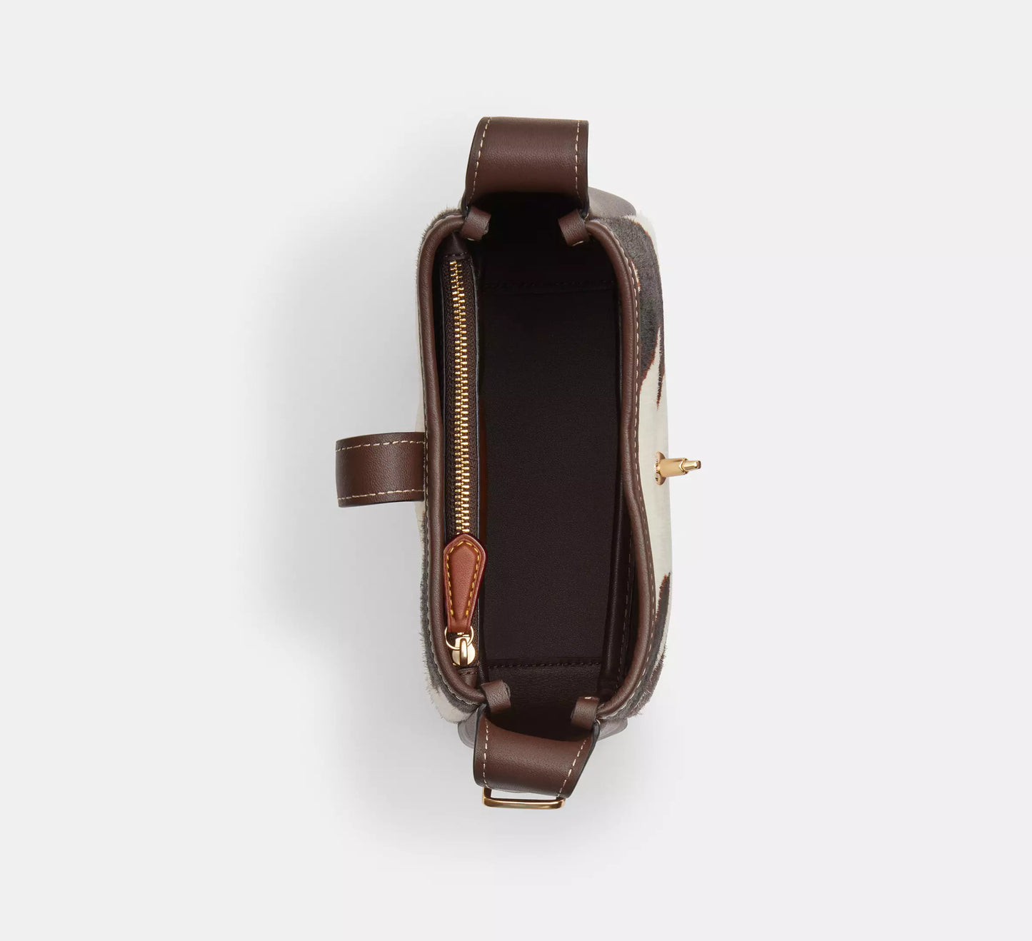 Hadley Mini Crossbody Bag With Cow Print And Tassel