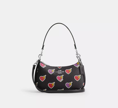 Teri Shoulder Bag With Heart Bolt Print
