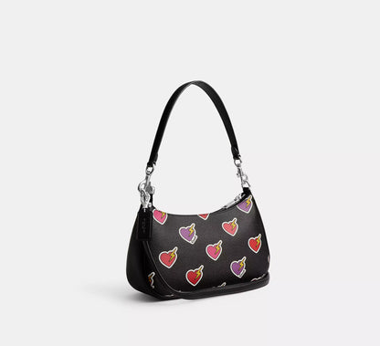 Teri Shoulder Bag With Heart Bolt Print