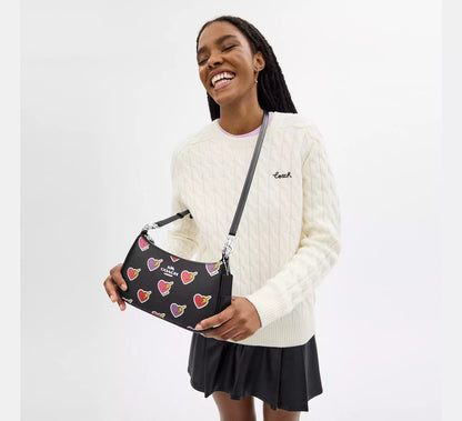 Teri Shoulder Bag With Heart Bolt Print