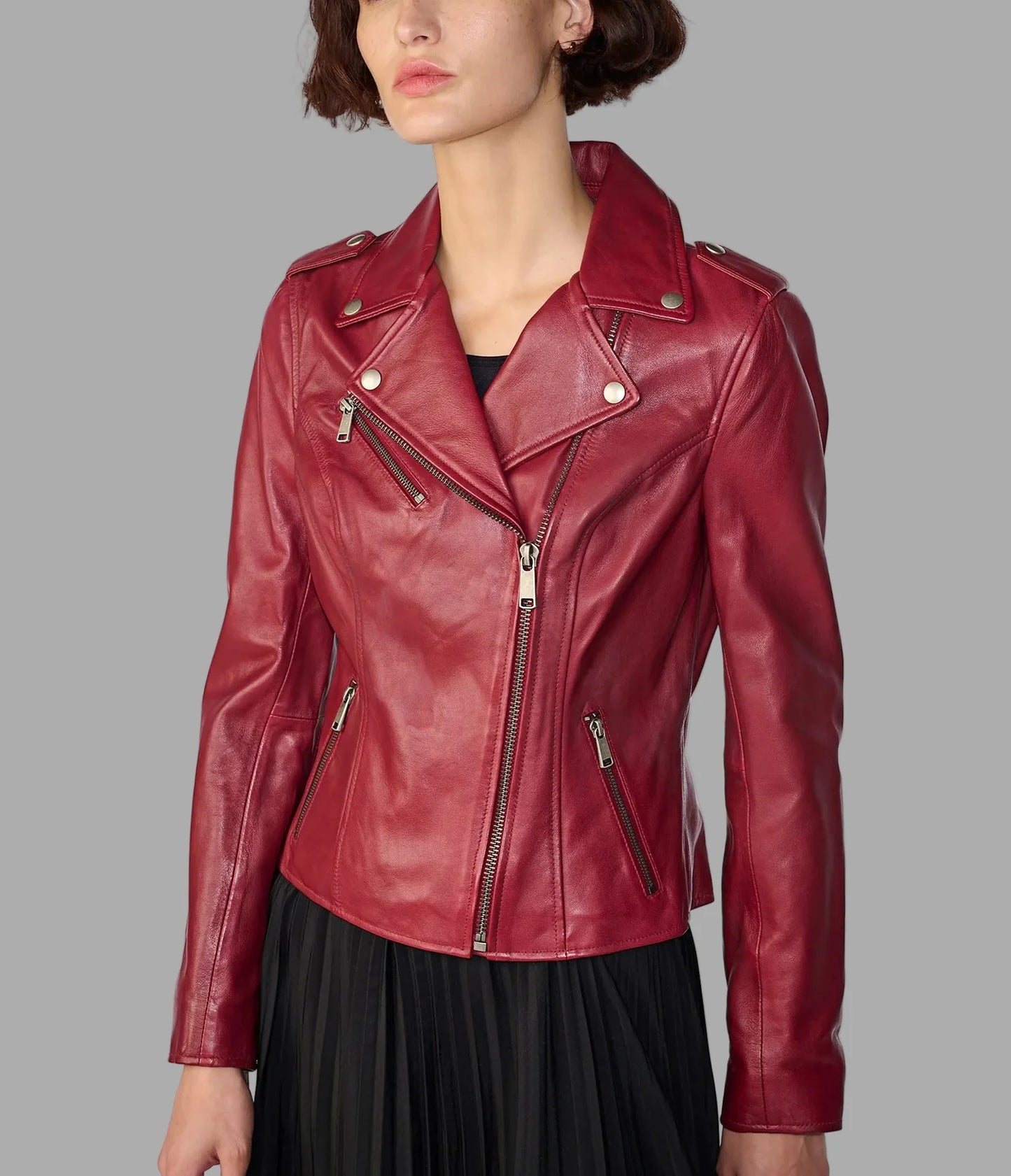 Madeline Asymmetrical Leather Jacket