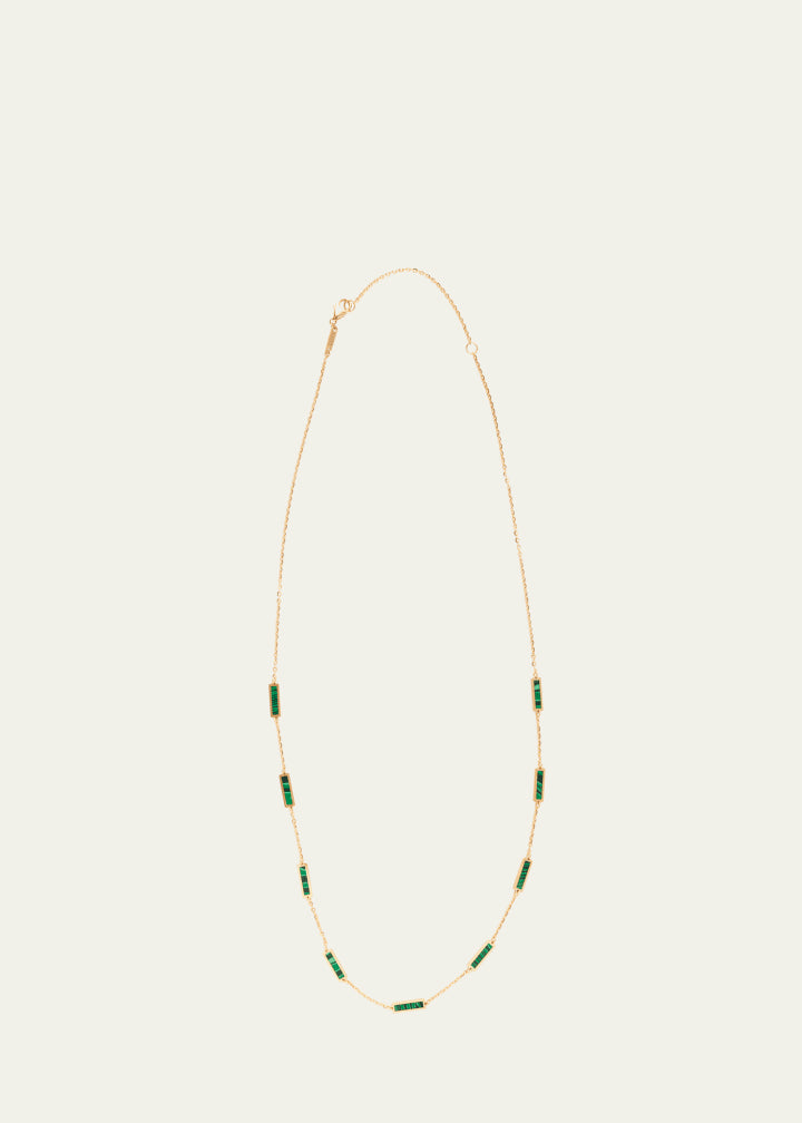 Bar Chain Necklace with Gemstones