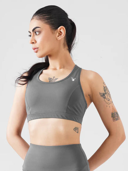 Athletic Non Padded Sports Bra in Brown